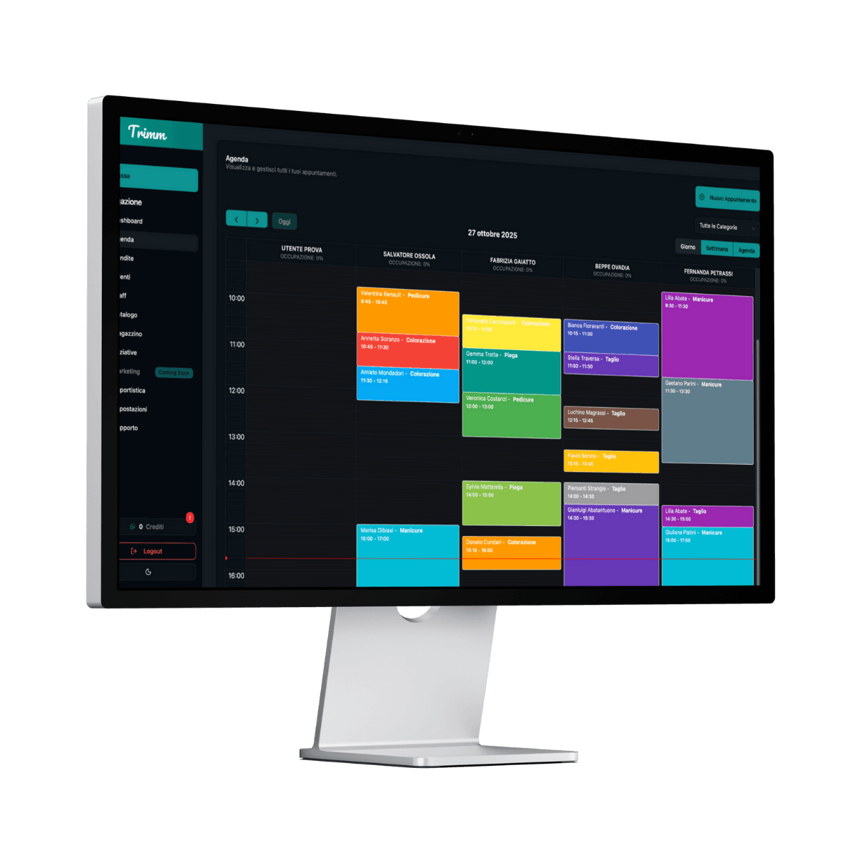 Screenshot della funzionalità Agenda e Appuntamenti